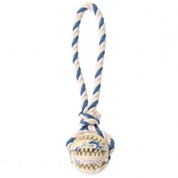 Balle sur une corde Denta Fun, caoutchouc naturel, ø 7 cm/24 cm - masse les gencives