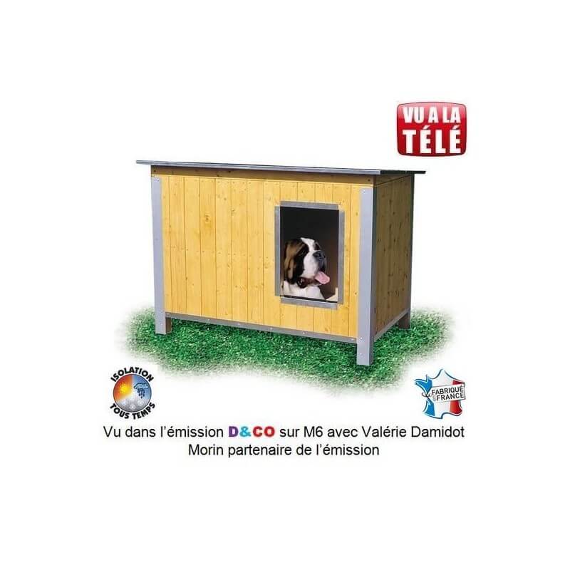 Niche bois CONFORT toit incliné pour chien Niche bois CONFORT toit incliné pour chien
