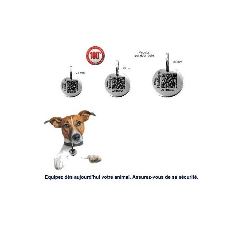 Médaille intelligente identifiée par QR Code pour chien ou chat Médaille intelligente identifiée par QR Code pour chien ou chat