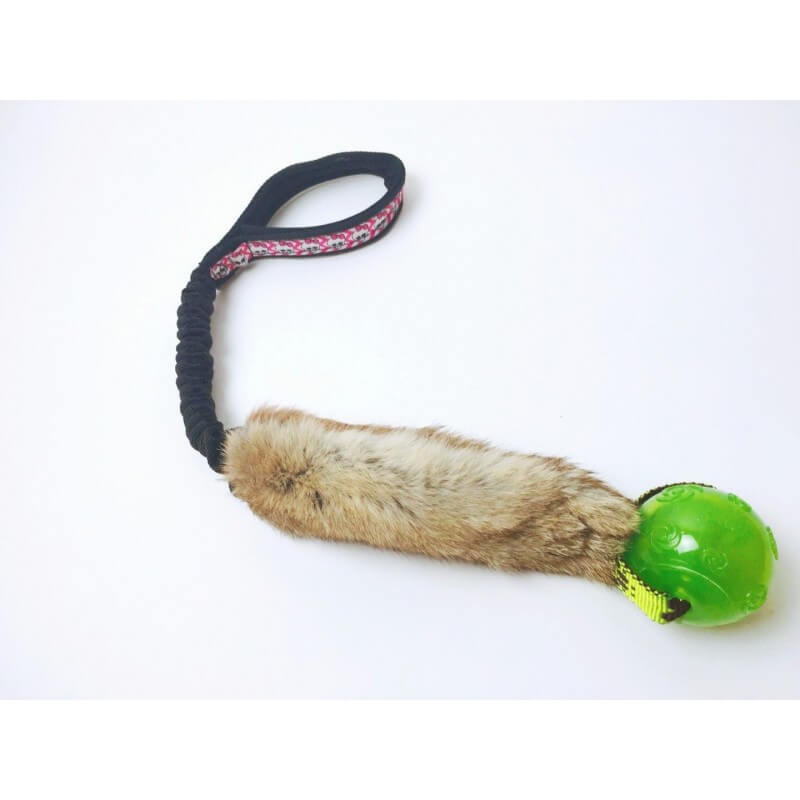 Jouet Rabbit: Elastique + fourrure et balle Jouet Rabbit: Elastique + fourrure et balle